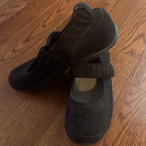 Black suede naturalizer Mary Jane shoes